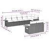 vidaXL 8 Piece Patio Sofa Set with Cushions Black and Cream Poly Rattan - Without Table - 3 of 4