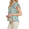Women's Mixed Print Surplice Top - entro - 2 of 4