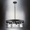 Urban Ambiance Luxury Modern Indoor Chandelier,  9''H x 23-3/4"W x 23-3/4''D,  Matte Black Finish, UHP4493 - 3 of 4