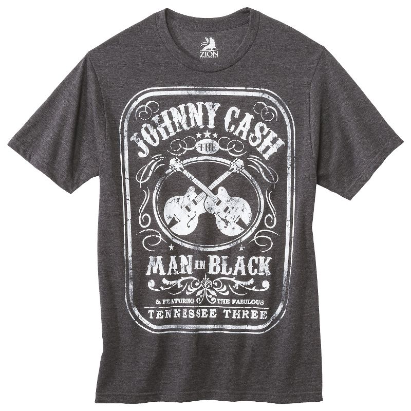 Men's Johnny Cash Man In Black Short Sleeve Graphic T-Shirt - Charcoal Heather, 2 of 10
