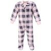 Hudson Baby Infant Girl Plush Sleep and Play, Pink Moose - 4 of 4