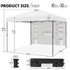 Yaheetech 10x10FT Pop-up Canopy with One-Push-To-Lock Setup Mechanism and Sidewallwith Pockets - 3 of 4