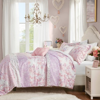 Intelligent Design Twin/Twin XL Colette Floral Paisley Comforter Set Pink: Hypoallergenic, Vintage Style, 4-Piece Bedding — фото 3