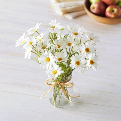 Lakeside Faux Country Daisies Arrangement with Vase - Indoor Floral Accent