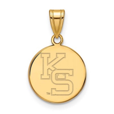 Black Bow Jewelry 14k Yellow Gold Kansas State Wildcats NCAA Medium Pendant