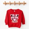 Valentine Raccoon With Bubblegum - Toddler Graphic Sweatshirt - 3 of 4