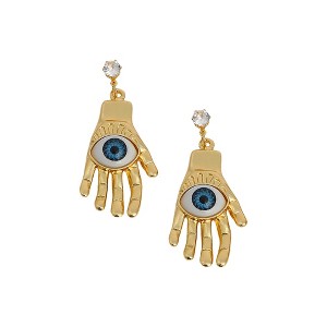 SOHI Women's California Gold The Hamsa Drop Earrings - 1 of 4