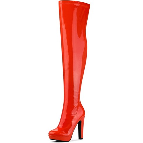 Over the knee orange boots best sale