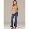 Allegra K Women's Casual Long Sleeve Button Decor Square Neck Sweater Top - 4 of 4
