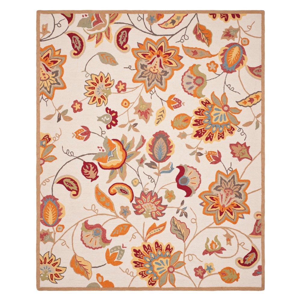 8'x10' Floral Area Rug Ivory/Yellow - Safavieh