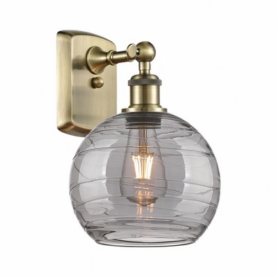 Athens Deco Swirl - 1 Light Wall Sconce In Industrial Style-13 Inches Tall and 8 Inches Wide