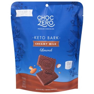 Choczero - Keto Bark - Milk Chocolate - Almond - Case of 12 - 6 oz - 1 of 4