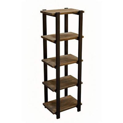 Pomona 48" Brown Wood and Metal Bath Storage Shelf