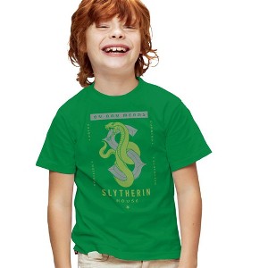 Harry Potter Slytherin By Any Means Kids T-Shirt For Youth Kelly Green - 1 of 4