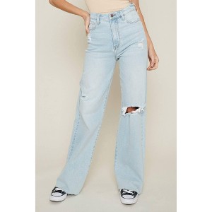 Women's Leticia Super High Rise Raw Edge Jeans - Vibrant Miu - 1 of 4