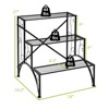 Tangkula Metal 3-Tier Plant Stand Flower Pot Plant Shelves Flower Pot Organizer Rack Suitable for Indoor & Outdoor - 3 of 4