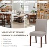 Set of 2 Upholstered Dining Chairs with Wood Legs, High Back Fabric Side Chairs for Kitchen, Dining Room, or Restaurant - Beige - 4 of 4
