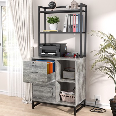 Aheaplus Filing Cabinet with Lock & Charging Station