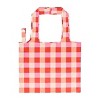 Reusable Folding Tote Bag Red Grids - Bullseye's Playground™ - 2 of 3