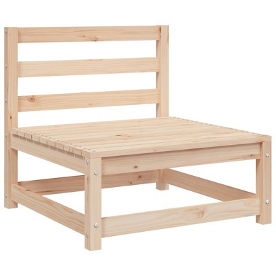 vidaXL Garden Sofa Natural Pine Solid Pine Wood Single Unit Modular