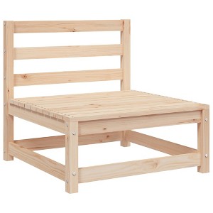vidaXL Garden Sofa Natural Pine Solid Pine Wood Single Unit Modular - 1 of 2