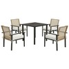 Resenkos 5 Pieces Outdoor Dining Set, Wicker Rattan Patio Furniture Set, Cushions, Beige - 2 of 4