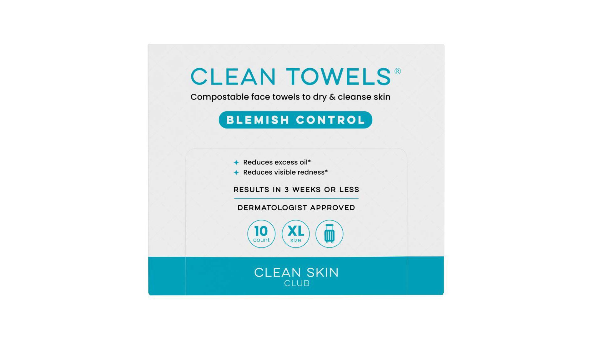 Clean Skin Club Blemish Control Towels - XL - 10ct