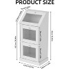 PAKASEPT White Wooden Bread Storage Bins, Potato Storage Cabinet, with 3 Doors, Wooden Vegetable Storage Box with Lid - 4 of 4