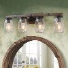 LNC Aries Traditional Mason Jar Vanity  Lights,Black and Rustic Brown/Black and Antique  Brown/Black and Light Gray, 2 Light/ 3 Light/ 4 Light - 2 of 4