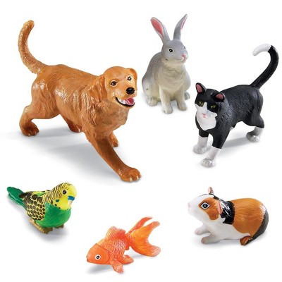 Learning Resources Jumbo Domestic Pets I Cat, Dog, Rabbit, Guinea Pig, Fish and Bird, 6 Animals