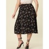Agnes Orinda Women's Plus Size Boho Wrap Floral Lightweight A-Line Skirt - 4 of 4