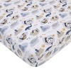 NoJo Arctic Adventure Light Blue, White, Taupe and Navy Whales, Walrus, and Otter 4 Piece Nursery Crib Bedding Set - 3 of 4