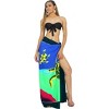 LA LEELA Women's Wrap Swimwear Cover up Sarong Wraps One Size Cyan Turtle - 3 of 4