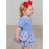 RuffleButts Baby Girls Mixed Media Short Sleeve Skirted Romper - 4 of 4