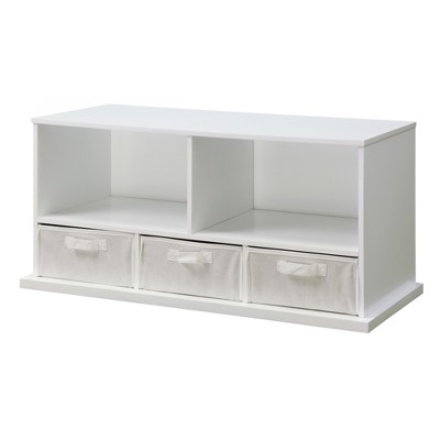 Badger Basket Stackable Shelf Storage Cubby with Three Baskets