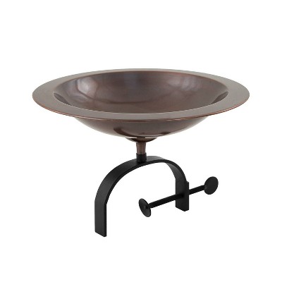 8.5"  Classic II Birdbath with Over Rail Bracket Antique Copper - Achla Designs