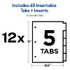 Avery Insertable 5-Tab Dividers, Multicolor Tabs (12-Pack of 81000) - 4 of 4