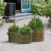Royal Hampton Tinged Metal Patina Rust Finish With Handles Bucket Planter, Set of 3 - 3 of 4