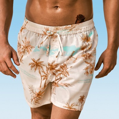 Men's Island Palms Tropical Board Shorts - Cupshe