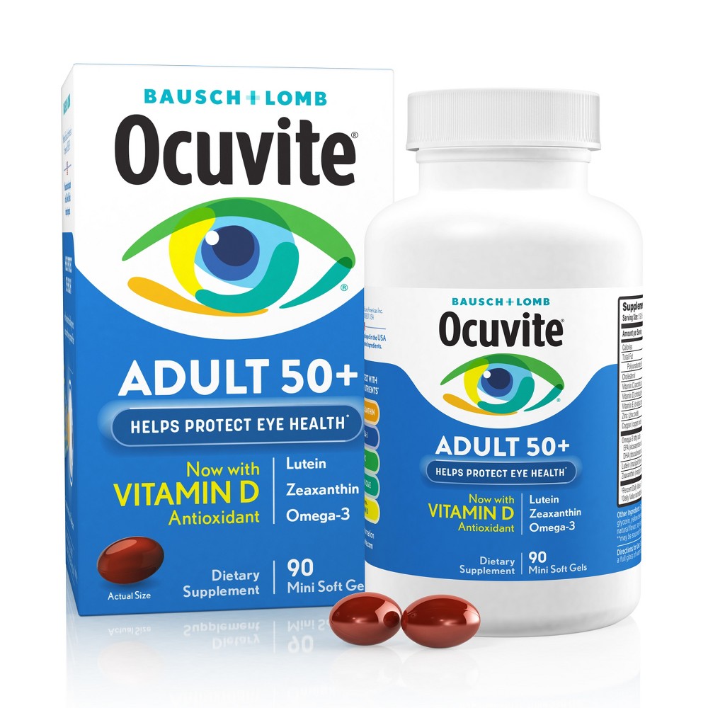 Photos - Vitamins & Minerals Ocuvite Eye Vitamin and Mineral Dietary Supplement Softgels - 90ct