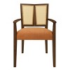 Upholstered Arm Dining Chair Set of 2, Rattan Back Arm Dining Chair with Rubberwood Frame, Mid Century Dining Chair for Dining Room-Koiai - 3 of 4