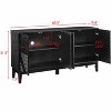 APRILSOUL 60.5'' Farmhouse Fluted Buffet, Geometric Pattern & Adjustable Shelves, Mid Century Modern TV Stand Storage for Living Room - 4 of 4