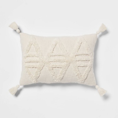 Diamond Tufted Throw Pillow, Natural / 20 x 20