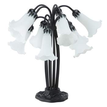 21" Lily Table Lamp White - River of Goods