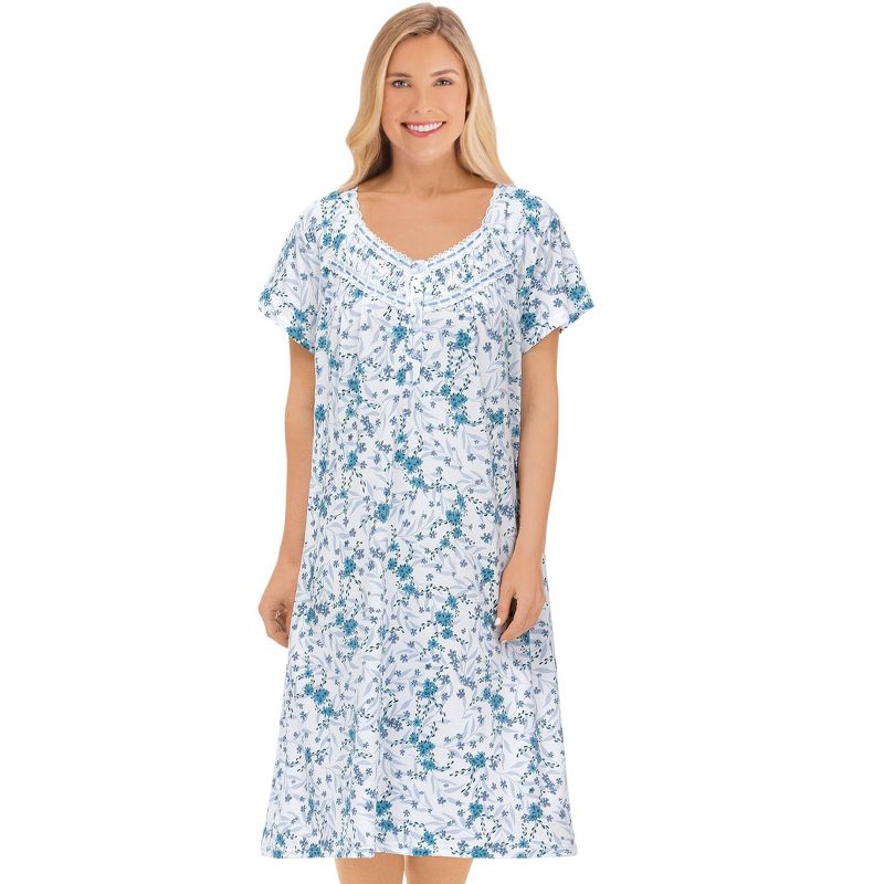 Collections Etc Lace Trim Knit Nightgown, 4 of 6