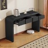 Modern Console Table for Living Room, Rounded Silhouette with Fluted Drawers and Adjustable Foot Pads, MDF Frame Console-Coolbibila - 3 of 4