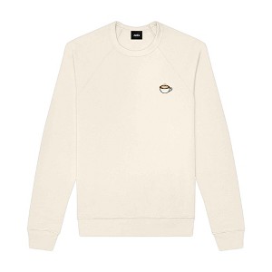 Dalix Cappuccino Embroidered Fleece Crewneck Long Sleeve Sweatshirt Mens - 1 of 4