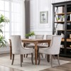 NicBex Set of 2 Retro Fabric Dining Chairs with Thick Cushions & Bronze Nailheads, Solid Wood Legs Comfy Kitchen Side Chairs - 4 of 4