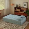 ORRD Modern Corduroy Floor Sofa Bed with 2 Pillows, Convertible Full-Size Folding Mattress, No Assembly, Orange - 4 of 4