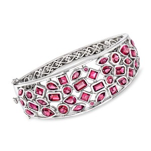 Ross-Simons 13.30 ct. t.w. Rhodolite Garnet Bangle Bracelet in Sterling Silver Size 7 - 1 of 2
